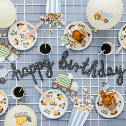 Happy Birthday Buchstabengirlande Baufahrzeuge 2m