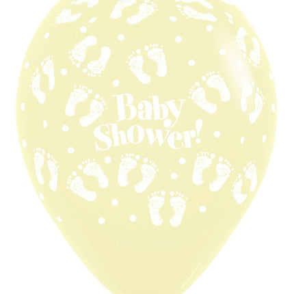 Ballons Baby Dusche Fußabdrücke Pastell Matte Mix 30cm 25pcs