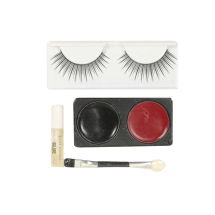 Make-up Set Vampir Schwarz Rot 4 Stück