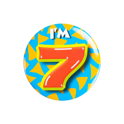 Ich bin 7 Button 7 Jahre 5,5cm