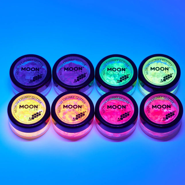 Moon Glow Neon UV Chunky Glitter Goldgelb 3g