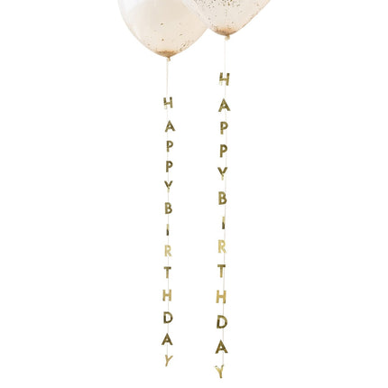 Goldene Happy Birthday Ballongirlande 1m