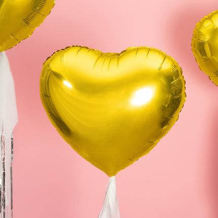 Helium Ballon Herz Gold Leer 45cm
