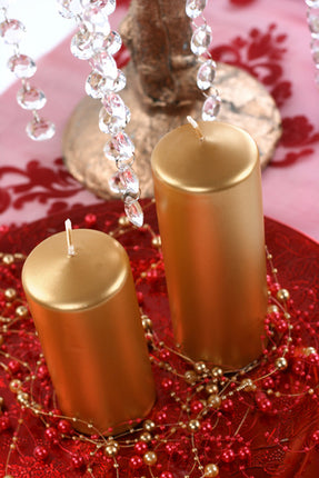 Stumpfe Kerze Gold Metallic 12cm 6 Stk.