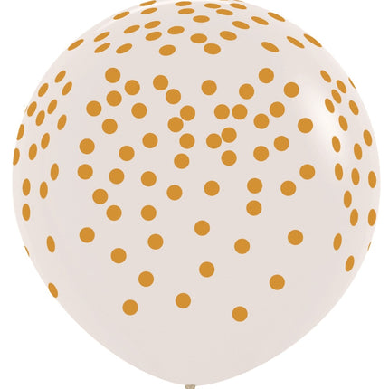 Ballons Konfetti Golddruck Klar 91cm 2Stk
