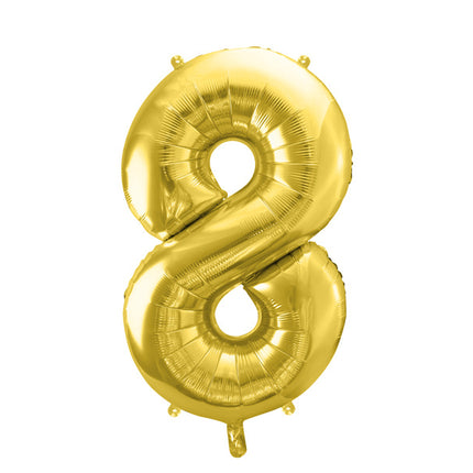 8 Jahre Figur Ballon Gold Leer 72cm