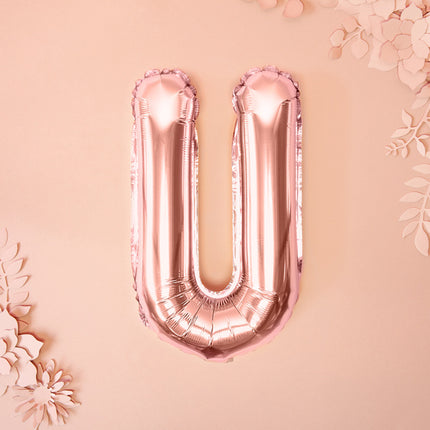 Folienballon Buchstabe U Rose Gold Leer 35cm