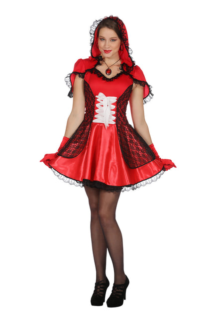 Frauen Kapuzenkleid Rot