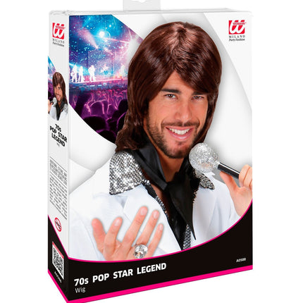 Braune Perücke Popstar