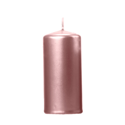 Stumpfe Kerze Rose Gold Metallic 12cm 6 Stk.