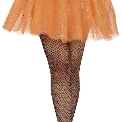 Orange Tutu Damen Glitzer 40cm