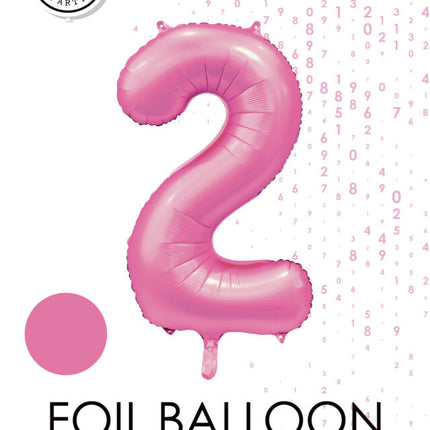 Rosa Figur Ballon 2 Jahre Glanz 86cm