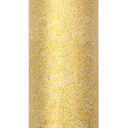 Goldene Tüllrolle Glitter 15cm 9m