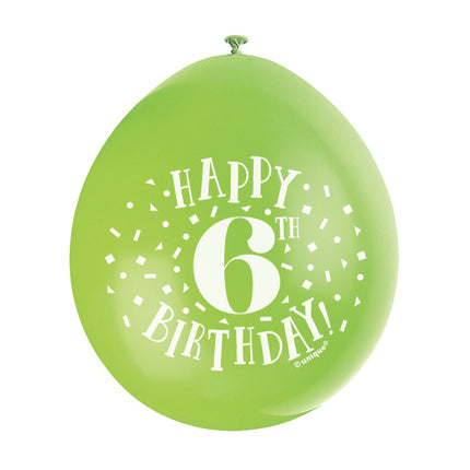 Luftballons Happy Birthday 6 Jahre 28cm 10Stück