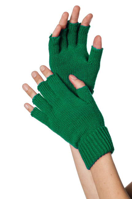 Grüne Handschuhe Fingerlos