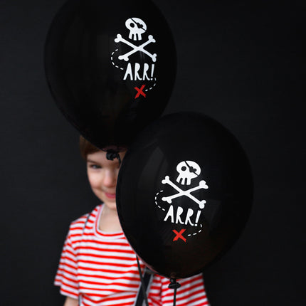 Piraten Ballons Schwarz 30cm 6Stk