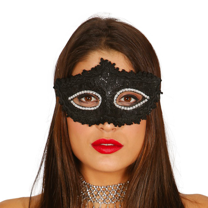 Schwarze Glitzer-Maske