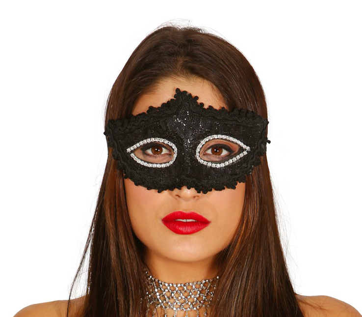 Schwarze Glitzer-Maske