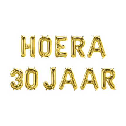 Goldene Ballons Set 30 Jahre Hurra 1.9m