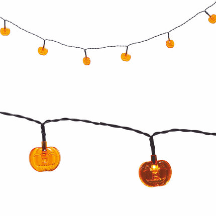 Halloween Lichtgirlande LED Kürbisse 1,55m