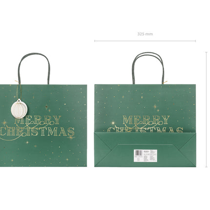 Geschenktüte Frohe Weihnachten Grün 32,5cm