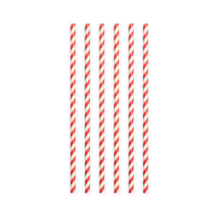 Papierstrohhalme rot gestreift 19,7cm 20Stk