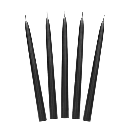 Kerzen Schwarz 24cm 10Stk