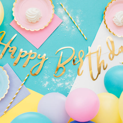 Geburtstagsgirlande Happy Birthday Gold 62cm