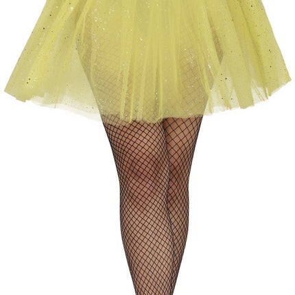 Gelbes Tutu Damen Glitzer 40cm
