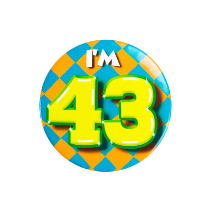 Ich bin 43 Button 43 Jahre 5.5cm