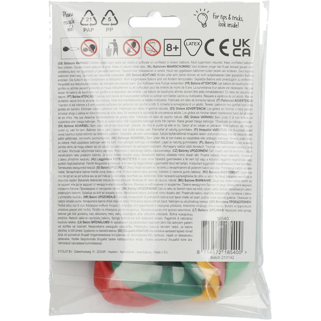 Ballons 40 Jahre Bunt 33cm 6Stk