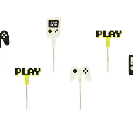 Gaming Party Cupcake Toppers 10,5cm 6Stk.
