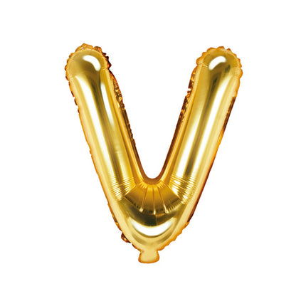 Folienballon Buchstabe V Gold Leer 35cm