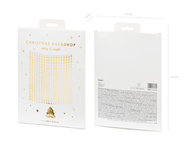 Türvorhang Weihnachtsbäume Gold 2,45m