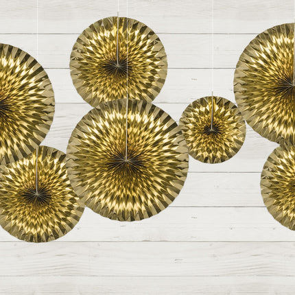 Papierfächer Gold Set 23-40cm 3 Stück