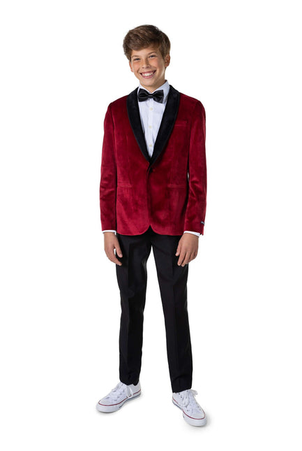 Bordeauxroter Samtblazer Junge Teen <tc>OppoSuits</tc>