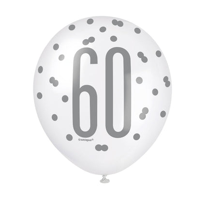 Ballons 60 Jahre Dots 30cm 6Stück