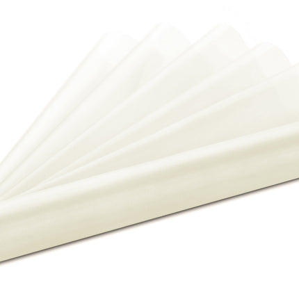 Weißer pastellfarbener Organza-Stoff 36cm 9m