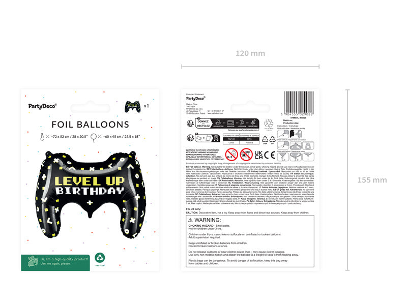 Gaming Party Helium Ballon leer 60cm
