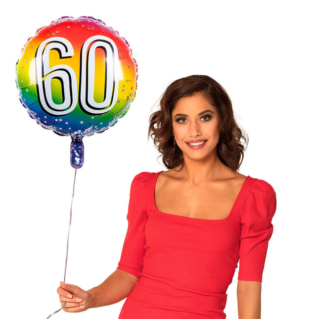 Regenbogen Figur Ballon 60 Jahre 45cm