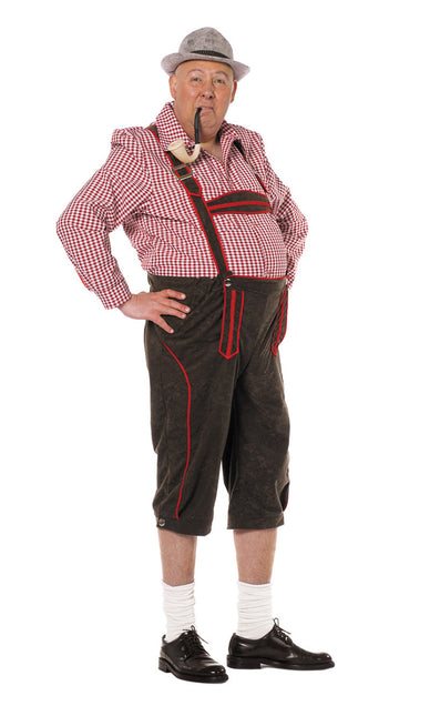 Lederhosen Schwarz Rot Männer
