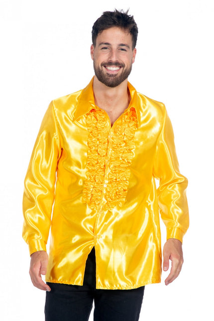 Disco Bluse Ruffles Gelb