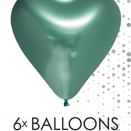Herz Ballons Grün 30cm 6Stk