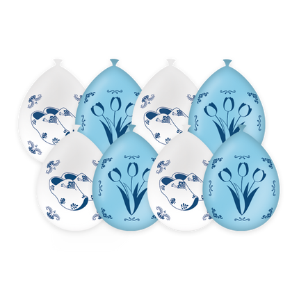 Delfter Blau Luftballons 30cm 8Stück