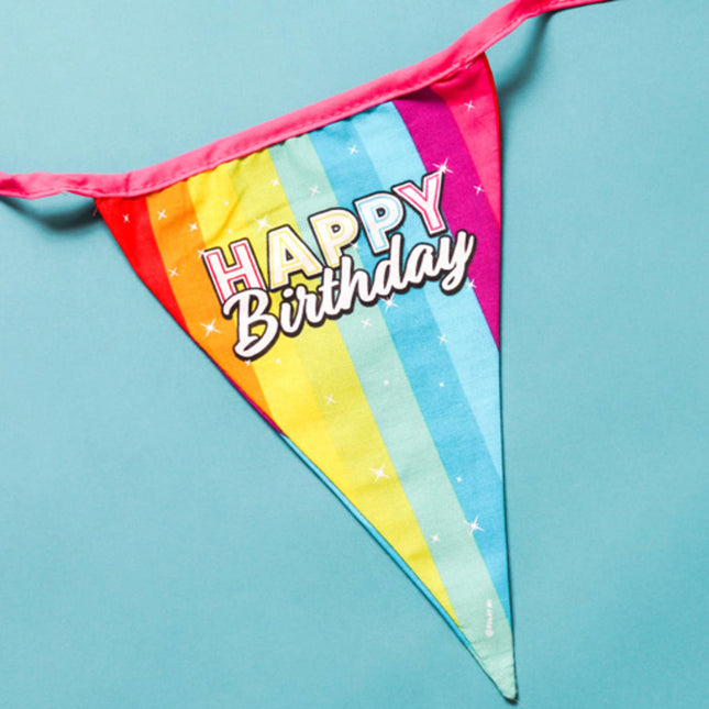 Happy Birthday Slingers Regenbogen Konfetti Baumwolle 6m