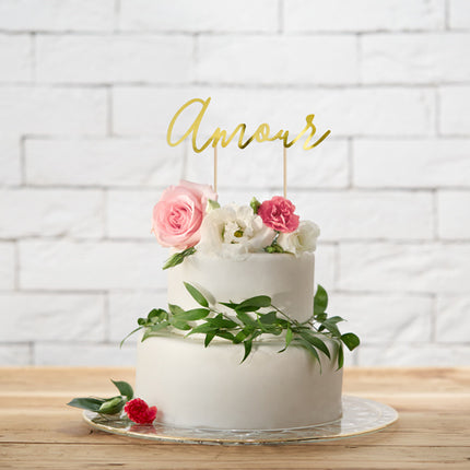 Tortenaufleger Amour Gold 22,5cm