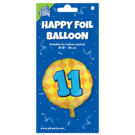 Heliumballon 11 Jahre Bunt Leer 46cm