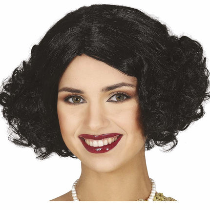 Schwarze Perücke Kurzes Haar Locken