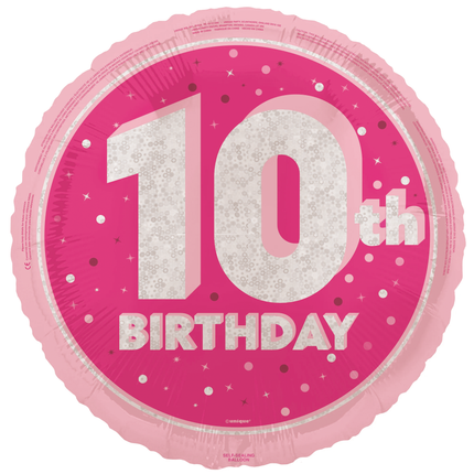 10 Jahre Helium Ballon Rosa Leer