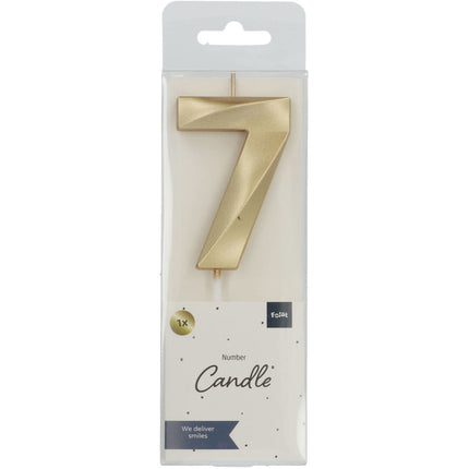 Goldene Kerze 7 Jahre 5cm